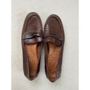 Børn Women's 8M Brown Leather Loafers Slip-On Casual Penny Shoes Comfort Round